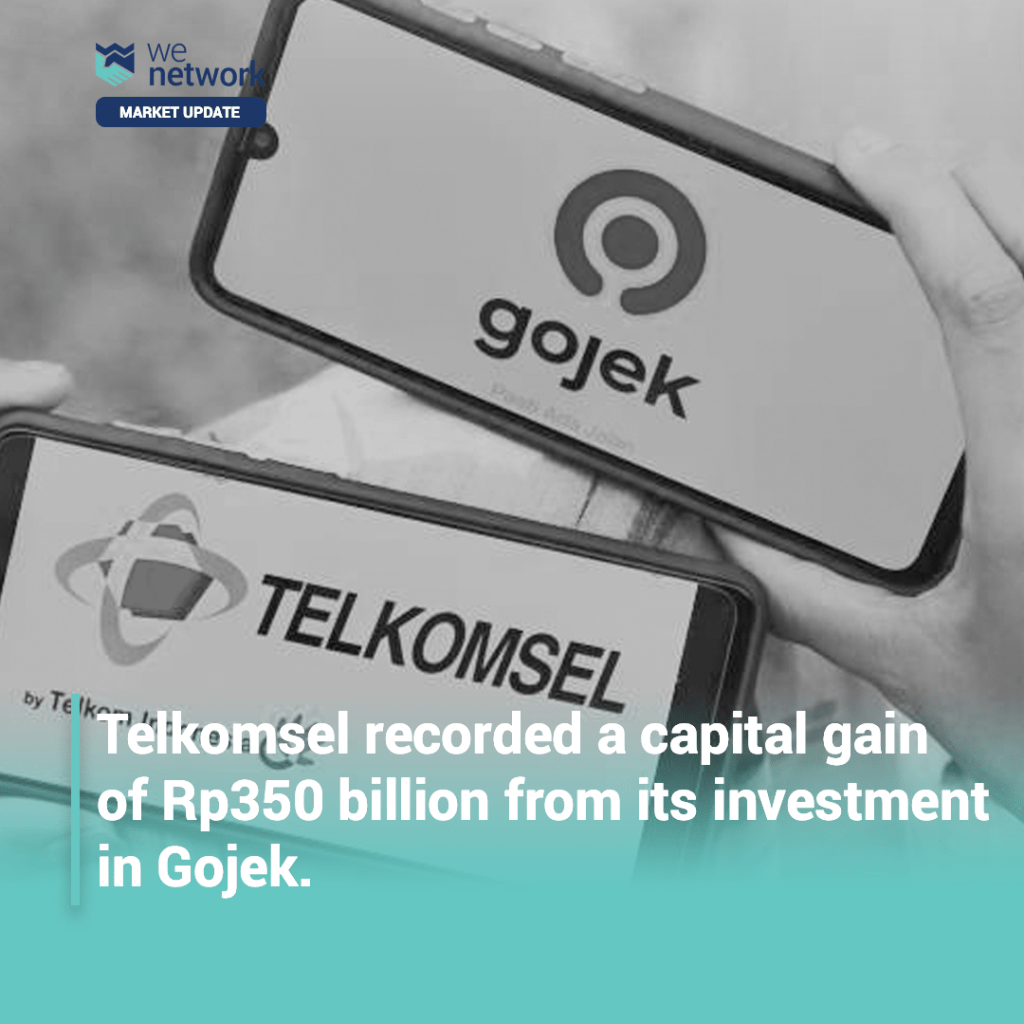 Telkomsel recorded a capital gain of Rp350 billion from its investment in Gojek 5 Telkomsel